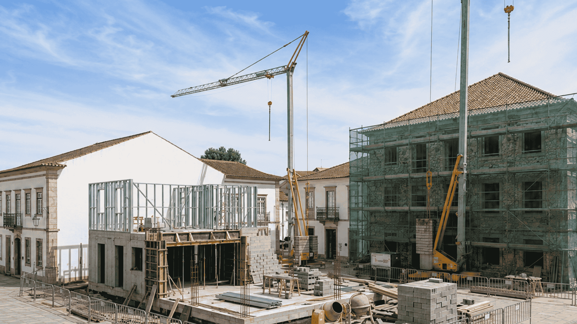 Técnico a trabalhar em construção e reabilitação de edifícios — serviço GreenWorld